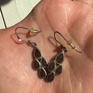Brown Sterling Silver Tear Drop Earrings